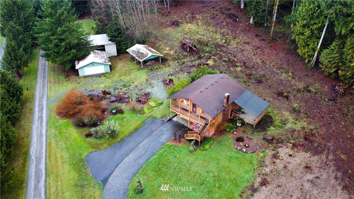 21889 Little Mountain Road Mount Vernon, WA 98274 - Photo 31 of 31 an aerial view of a house with a garden