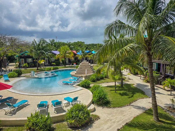 a view of a swimming pool with a patio