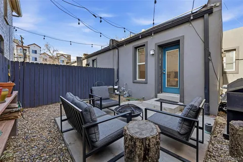 a outdoor living space with patio furniture