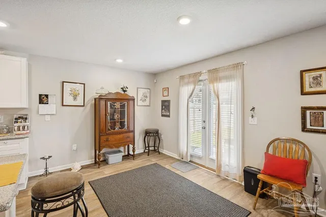 a living room with furniture