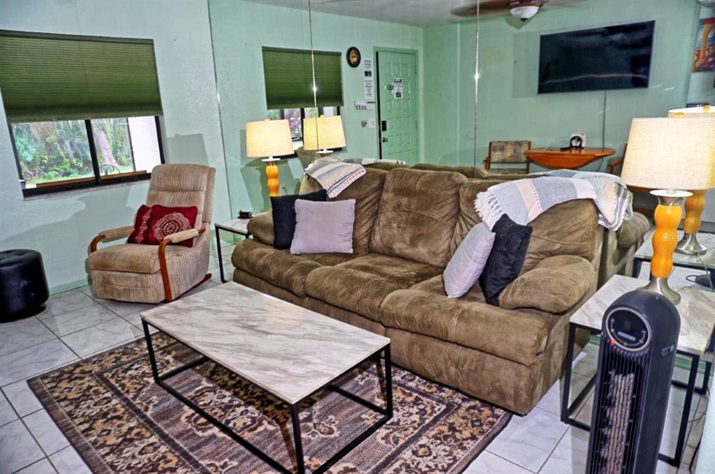 20921 Haulover Cove Road, Unit F5 Lutz, FL 33558 - Photo 3 of 34 a living room with furniture and a flat screen tv