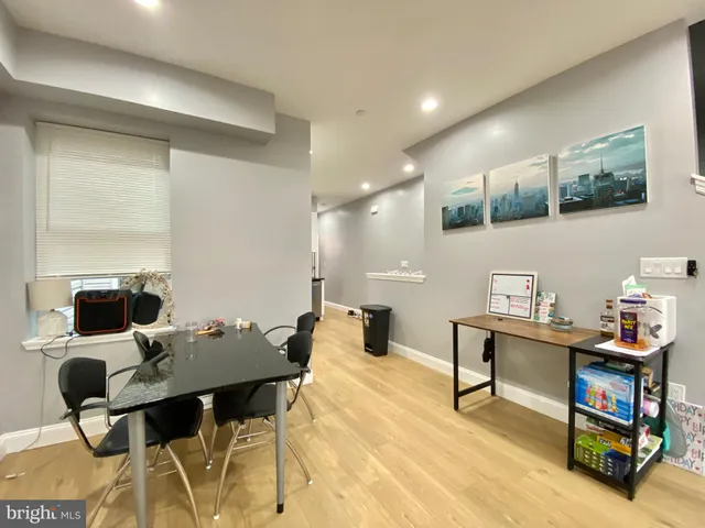 a workspace with furniture and window