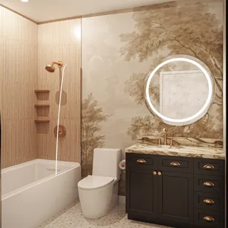 a bathroom with a toilet and a sink