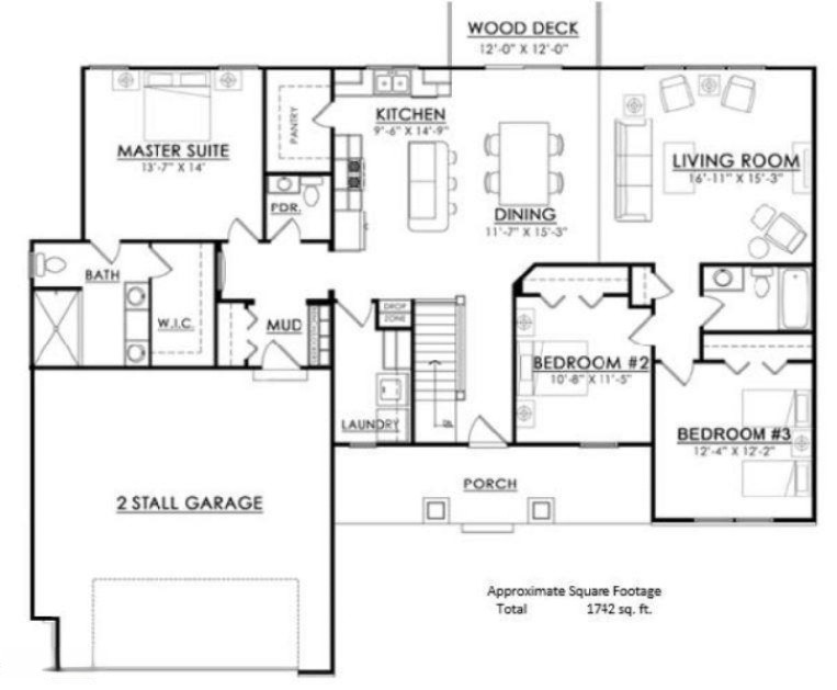 4031 Fox Woods Road St. Joseph, MI 49085 - Photo 15 of 15 Hamilton-Floor-Plan-Two-Car-2