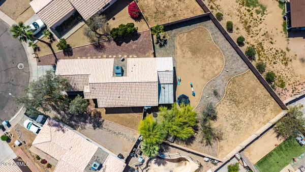 an aerial view of multiple house
