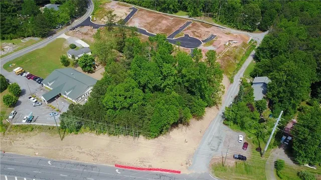 an aerial view of a house