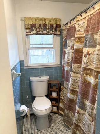 a bathroom with a toilet a sink and a shower