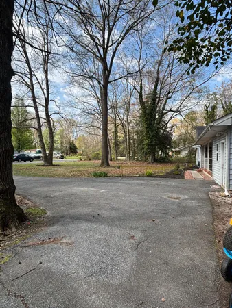 a view of road with trees