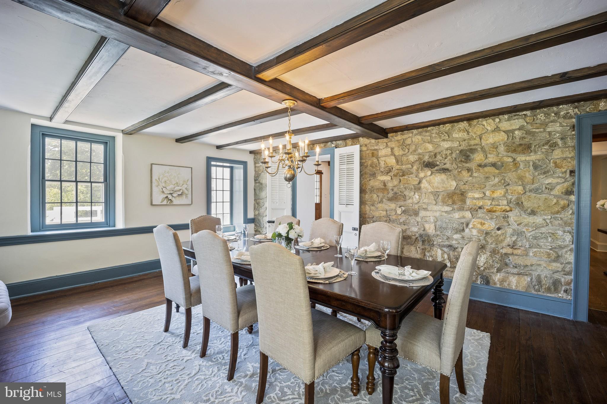 511 Merlin Road Phoenixville, PA 19460 - Photo 14 of 44 Dining room with exposed stone wall