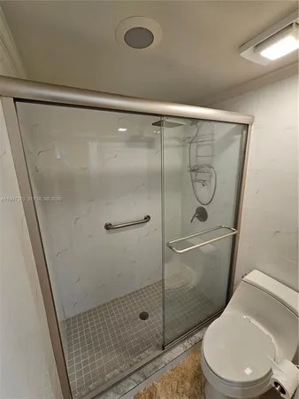 a bathroom with a shower