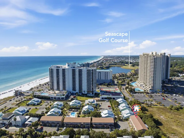 a view of a city with tall buildings