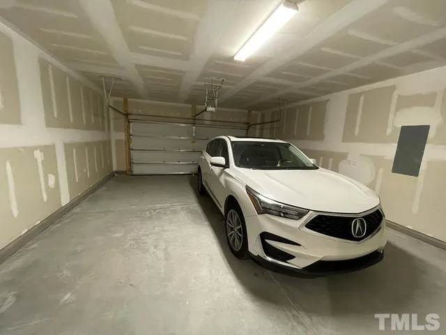 a view of a car in garage