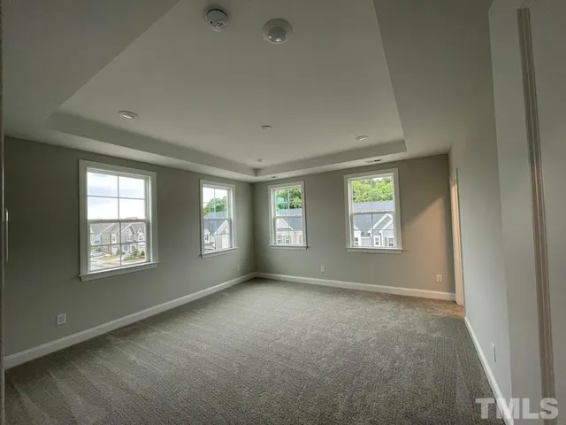 a view of a swimming pool and mountains