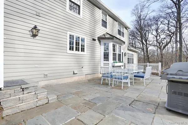 a living room with chairs