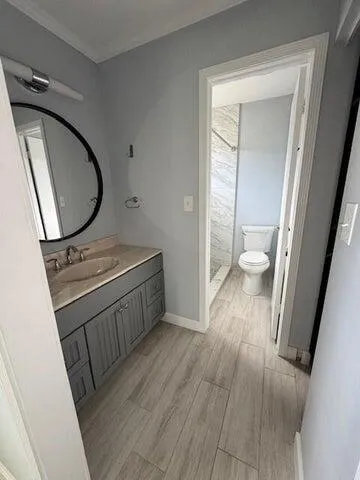 a view of a bathroom from a bathroom
