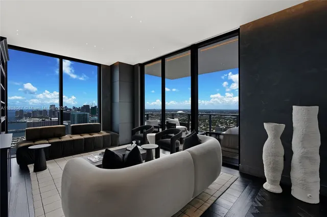 a living room with furniture