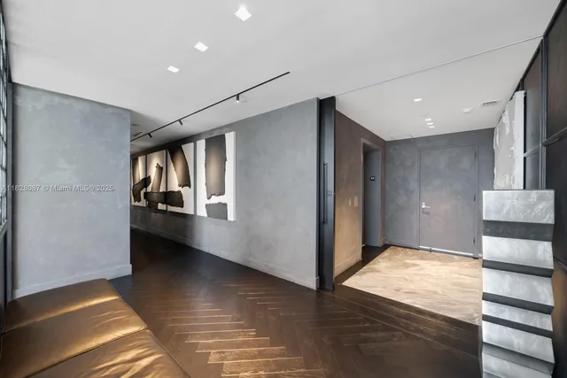 a view of hallway with stairs