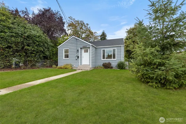 a house view with a garden space