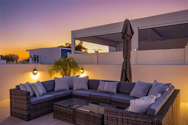 a view of a couch in the patio