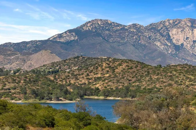 a view of lake and mountain