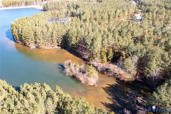 a view of a lake with mountains in the background