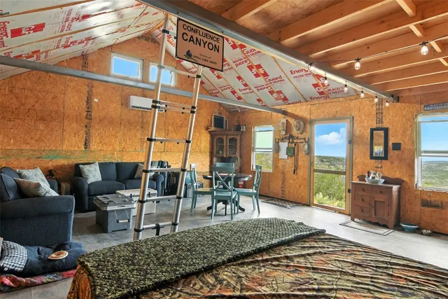 a living room with furniture