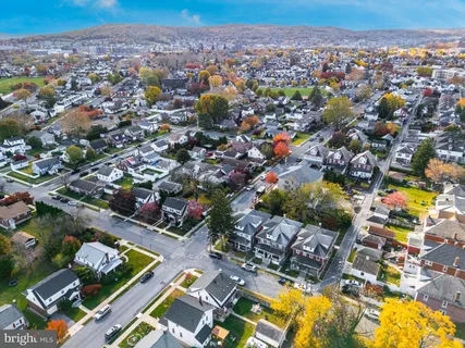 an aerial view of a city