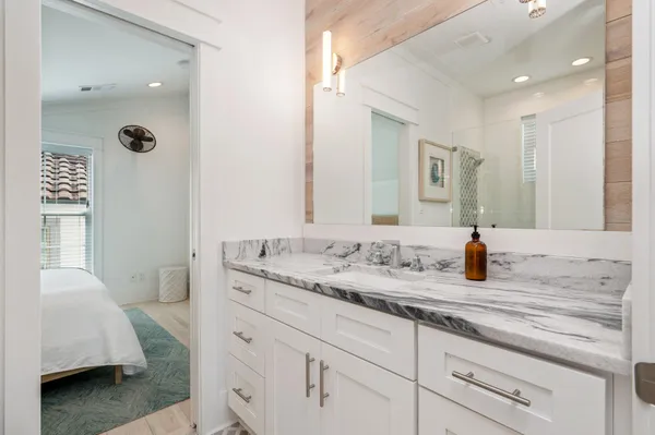 a bathroom with a shower