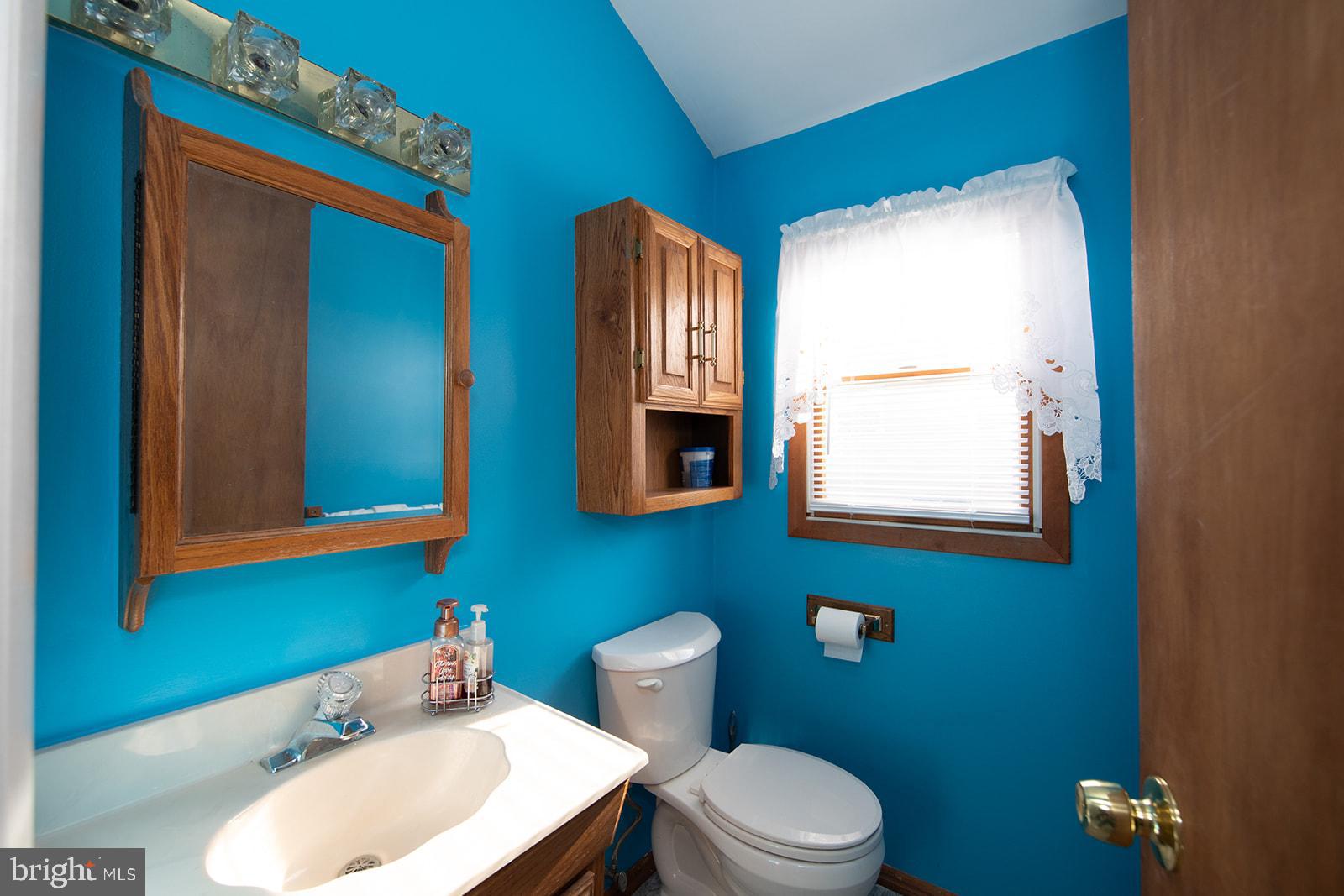 13202 Cherwin Avenue Baltimore, MD 21220 - Photo 26 of 49 a bathroom with a toilet sink vanity and mirror