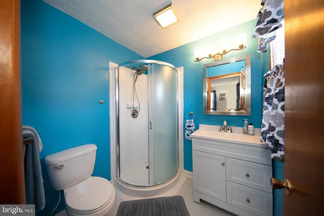 a bathroom with a toilet a sink and mirror