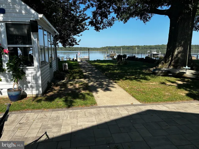 a view of a park with many windows