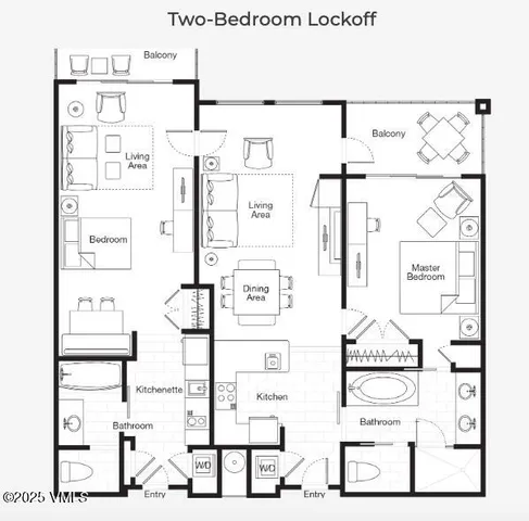 a balcony with lots of green space