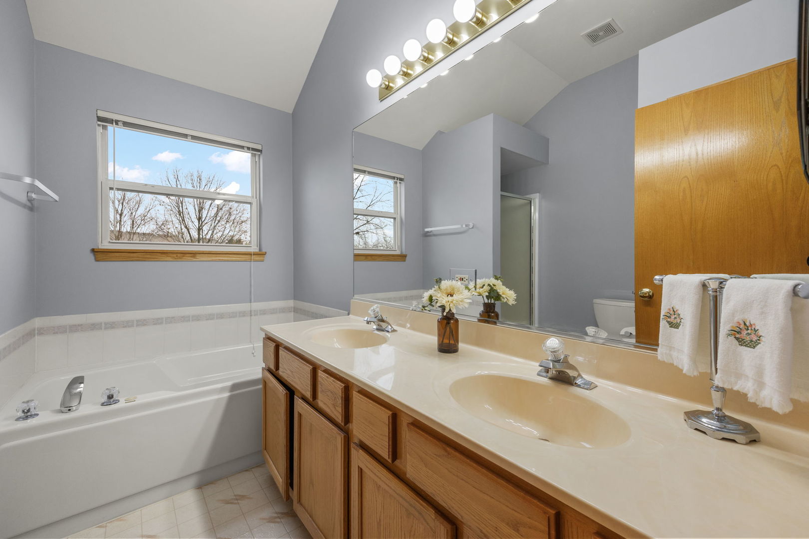 33 Forestview Lane Aurora, IL 60502 - Photo 17 of 27 a bathroom with a tub sink and mirror