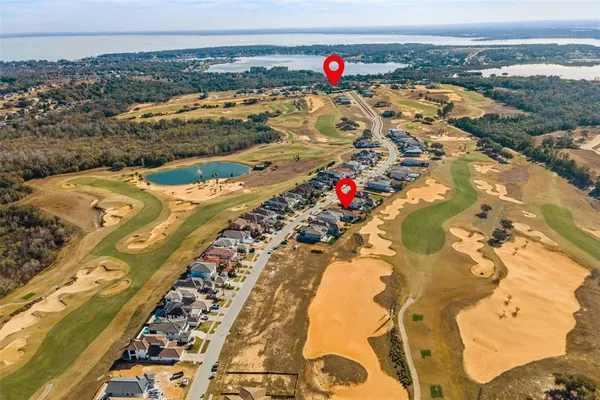 an aerial view of a house