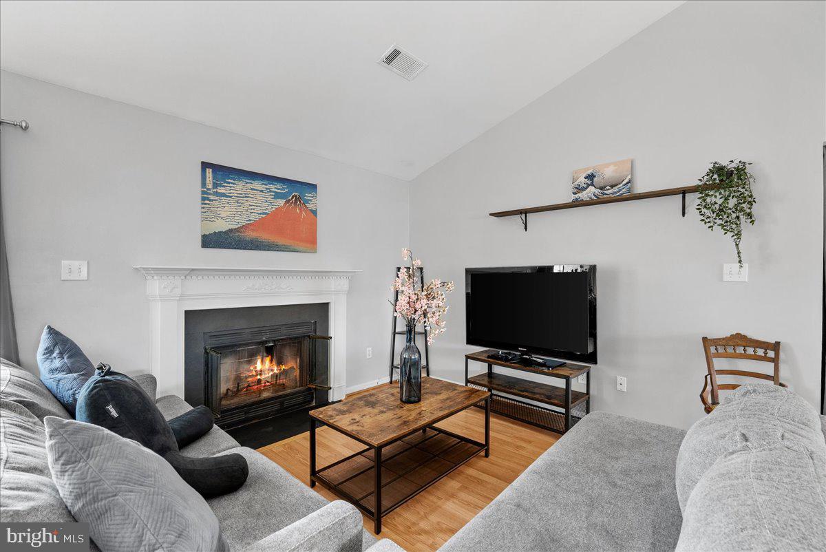 Living room with fireplace