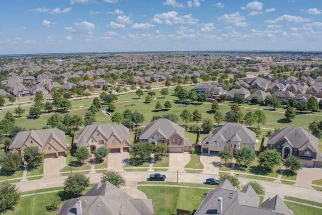 an aerial view of multiple house