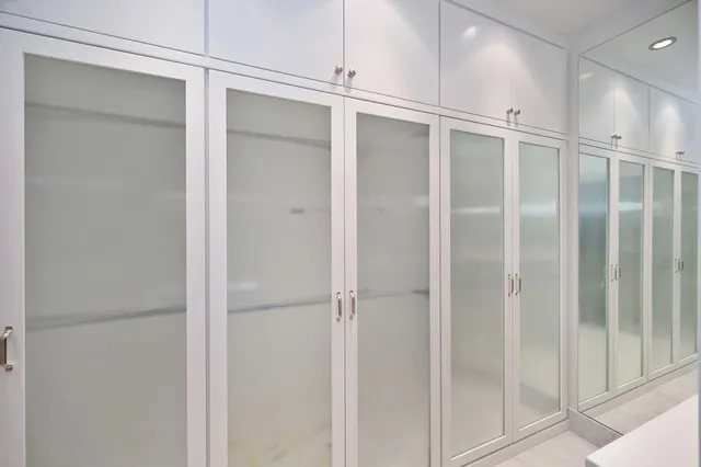 a view of a garden with a bench