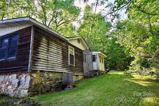 a view of a lush green space
