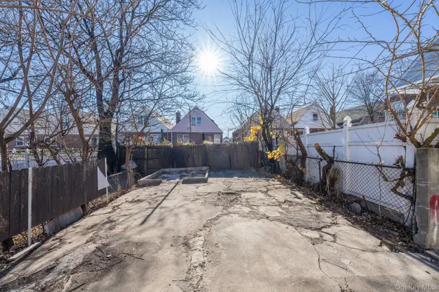 a view of a backyard with snow