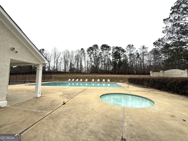 a park view with large trees