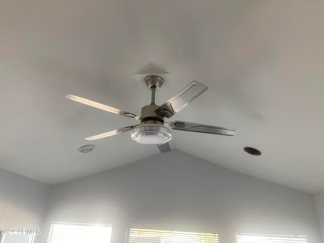 a view of a ceiling fan