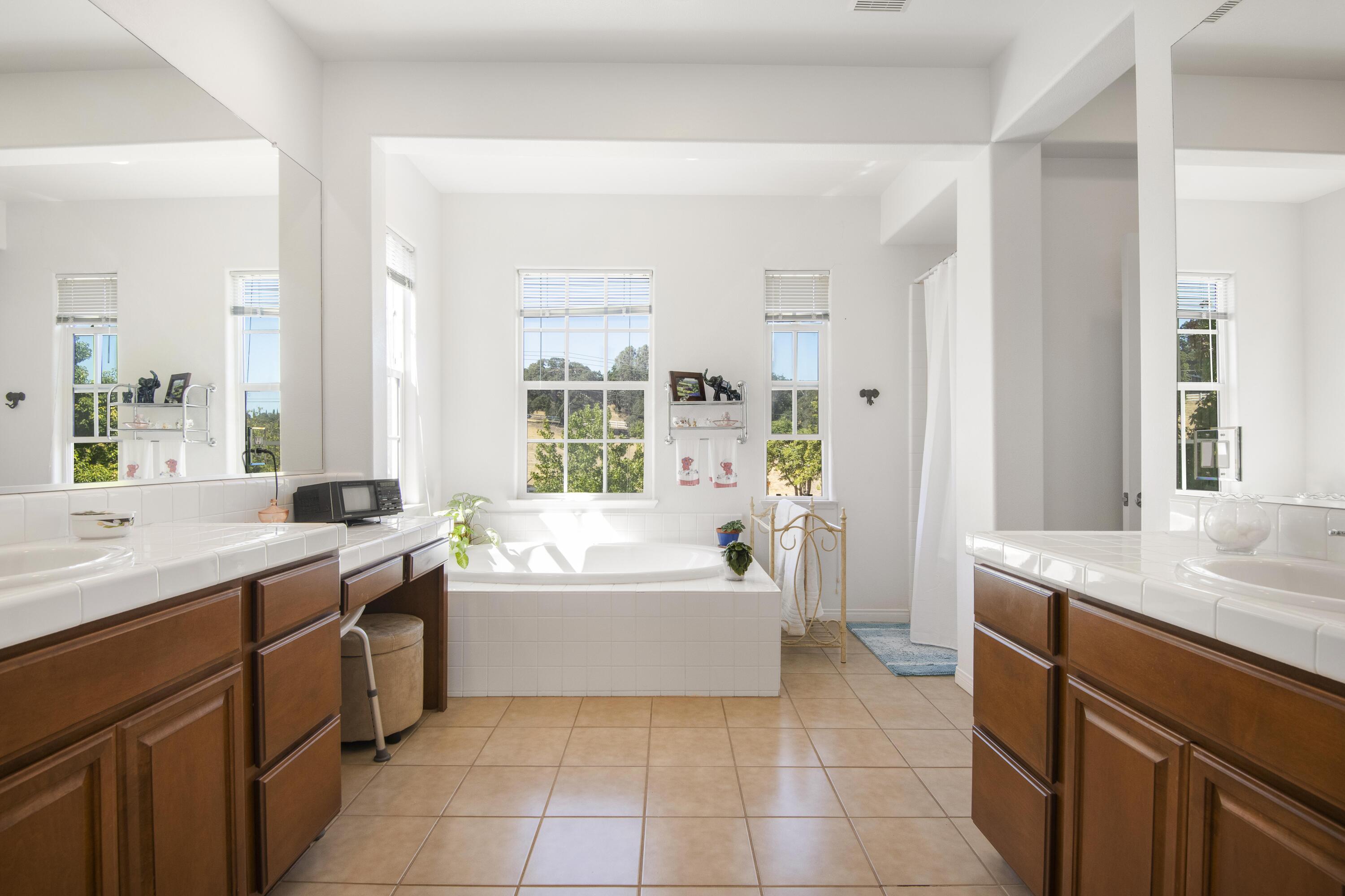 225 Silver Oak Drive Paso Robles, CA 93446 - Photo 17 of 22 a bathroom with a tub sink and mirror