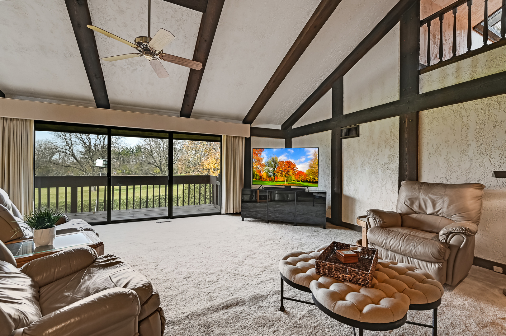 8402 Carriage Green Drive Darien, IL 60561 - Photo 14 of 39 a living room with furniture a flat screen tv and a large window