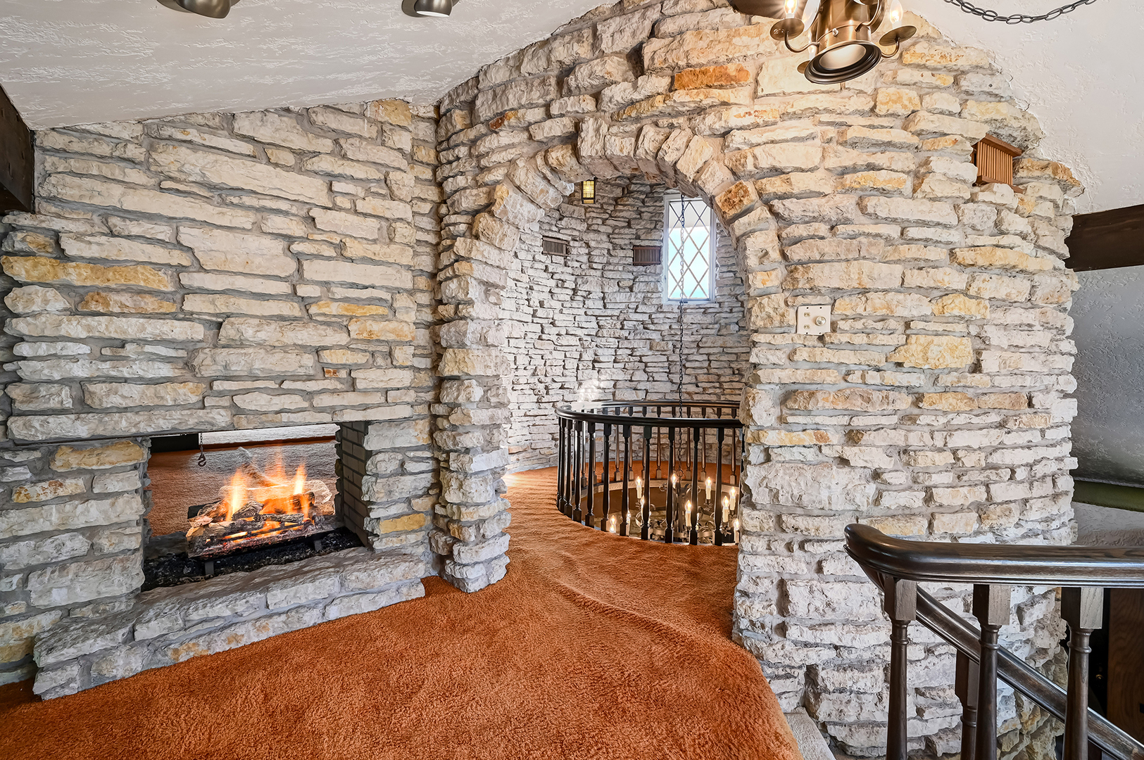 8402 Carriage Green Drive Darien, IL 60561 - Photo 31 of 39 a living room with a wooden floor and a fireplace