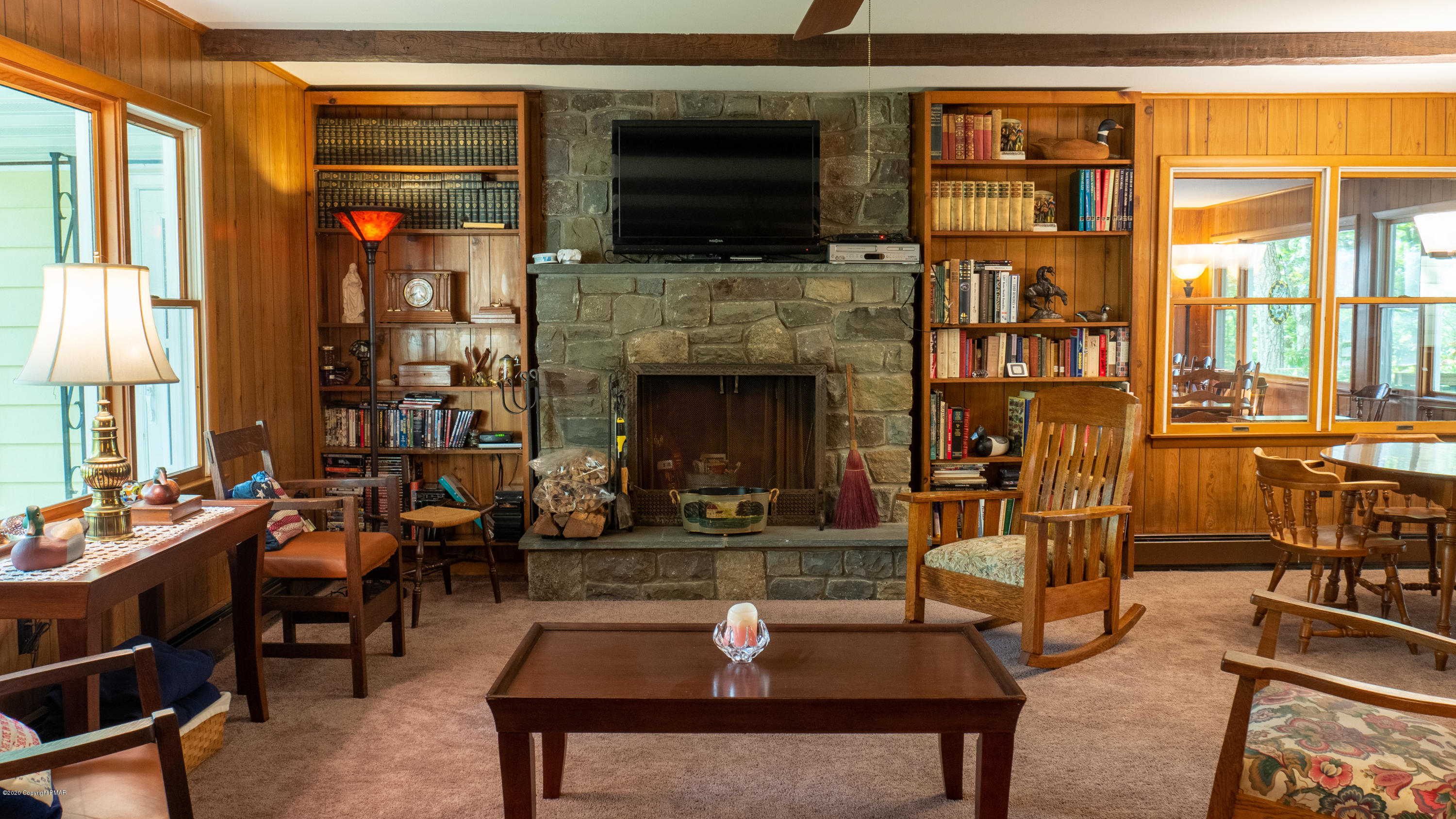 104 Haverhill Road Cresco, PA 18326 - Photo 10 of 90 a living room with furniture fireplace and flat screen tv