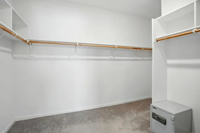 an empty room with closet