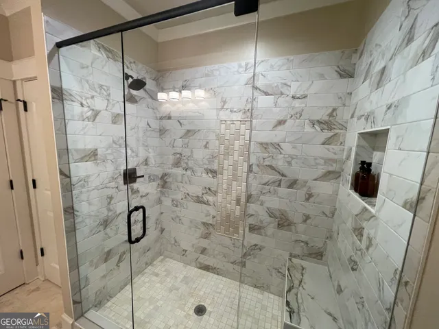 a bathroom with a shower