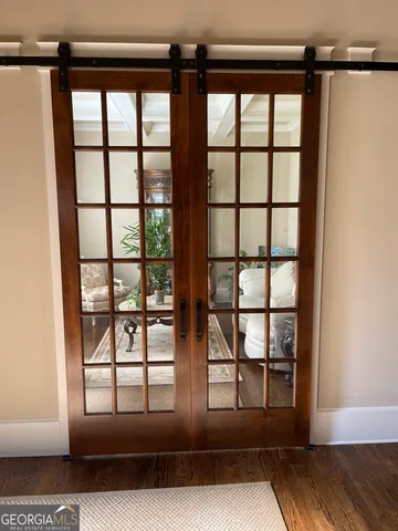a view of staircase and window