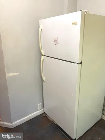 a close view of a refrigerator in kitchen
