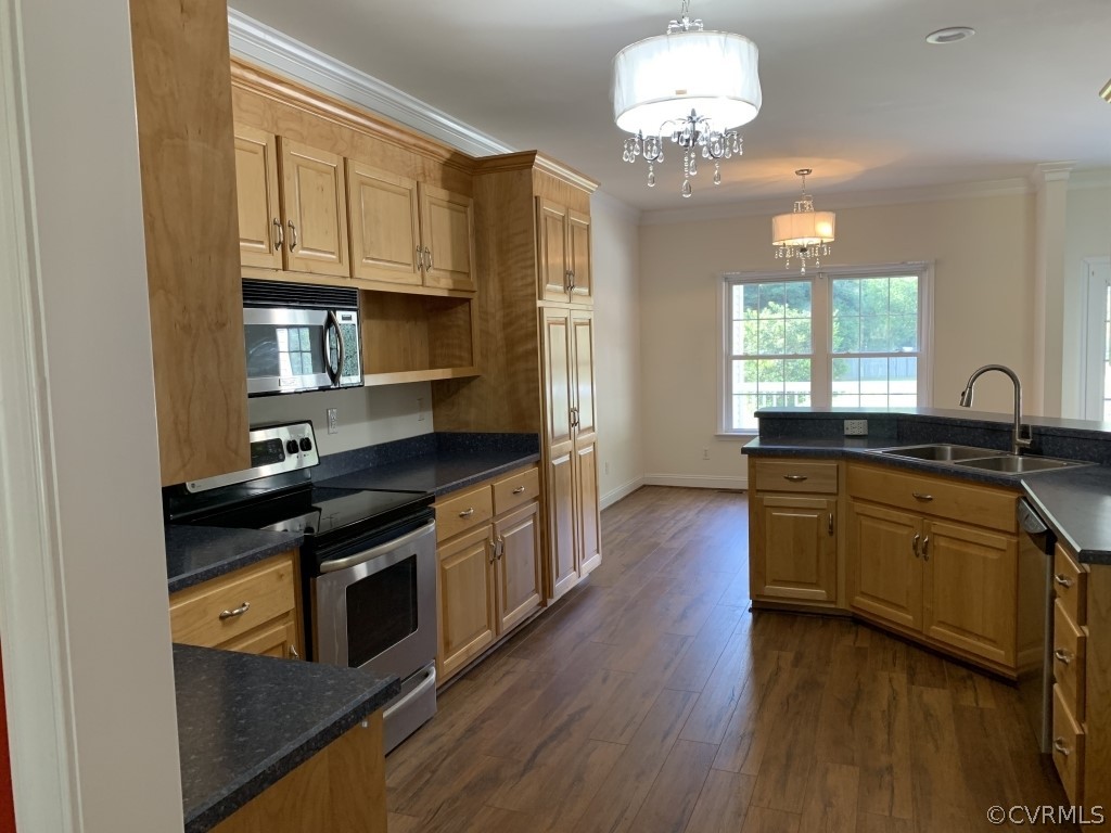 4108 Hidden Valley Road Chester, VA 23831 - Photo 6 of 15 a kitchen with stainless steel appliances granite countertop a stove and a sink